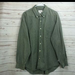 $5 J. Crew button up  Green white black plaid
